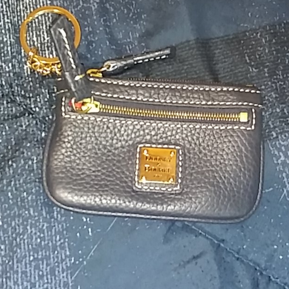 Dooney & bourke small blue leather coin purse